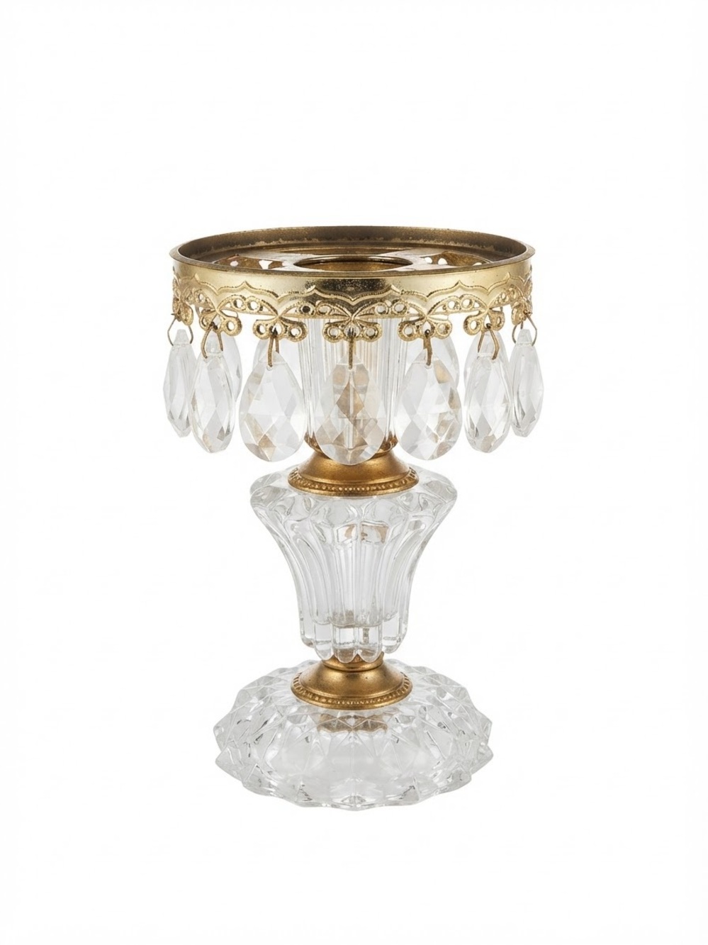 Michelotti Crystal Holland made boudoir lamp base 1940-60